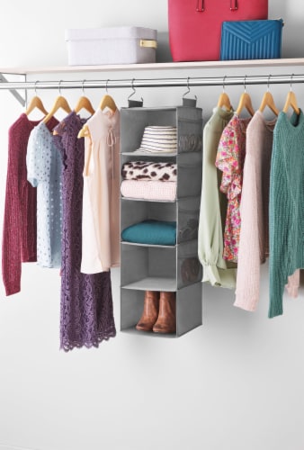 Whitmor 5-Shelf Hanging Organizer – Alloy Gray Perspective: left