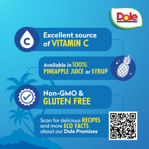 Dole® Canned Pineapple Chunks Fruit In Heavy Syrup Perspective: left