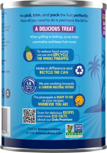 Dole® Canned Crushed Pineapple in Heavy Syrup Perspective: left