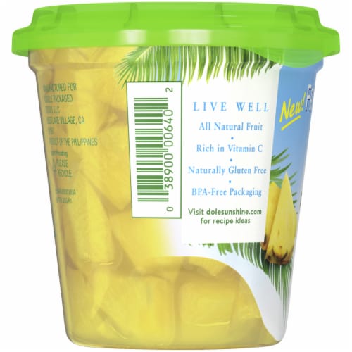 Dole® Snap & Store Fridge Pack Pineapple Chunks Perspective: left