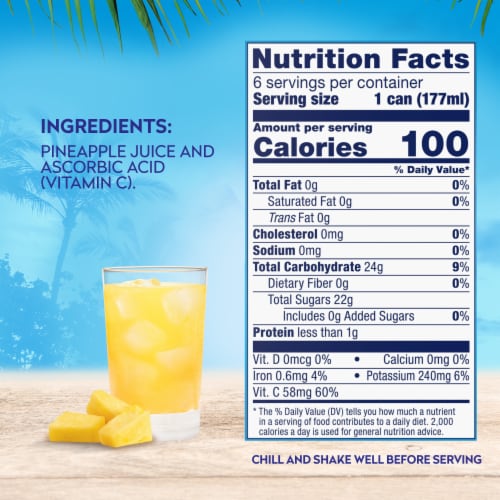 Dole® Pineapple 100% Juice Cans Perspective: left