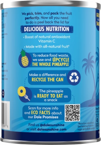 Dole® Pineapple Slices No Sugar Added Perspective: left