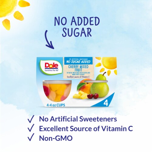 Dole® Fruit Bowls® Cherry Mixed Fruit With No Sugar Added Cups Perspective: left