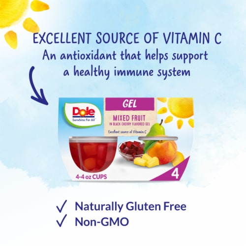 Dole® Fruit Bowls® Mixed Fruit In Black Cherry Flavored Gel Cups Perspective: left