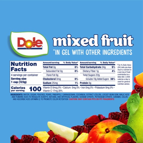 Dole® Fruit Bowls® Mixed Fruit In Black Cherry Flavored Gel Cups Perspective: left