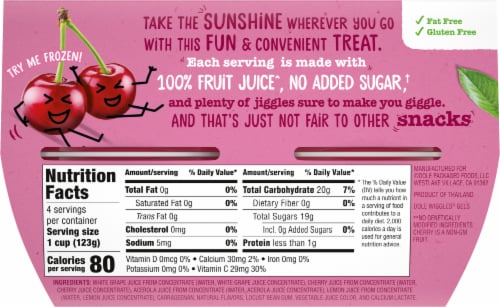 Dole® Wiggles™ Cherry Fruit Juice Gels Perspective: left