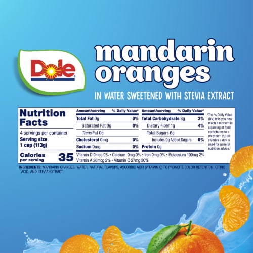 Dole® Fruit Bowls® Mandarin Oranges With No Sugar Added Cups Perspective: left