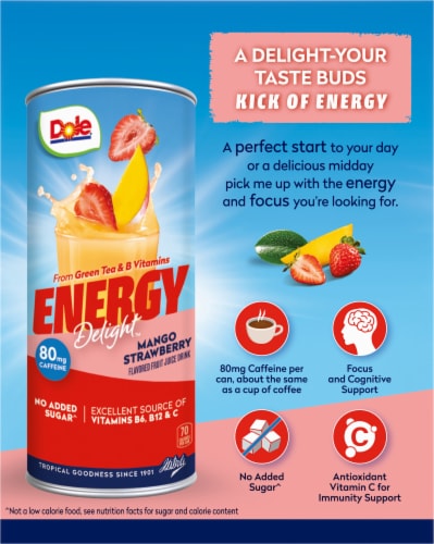 Dole® Energy Delight Mango Strawberry Fruit Juice Drink Perspective: left