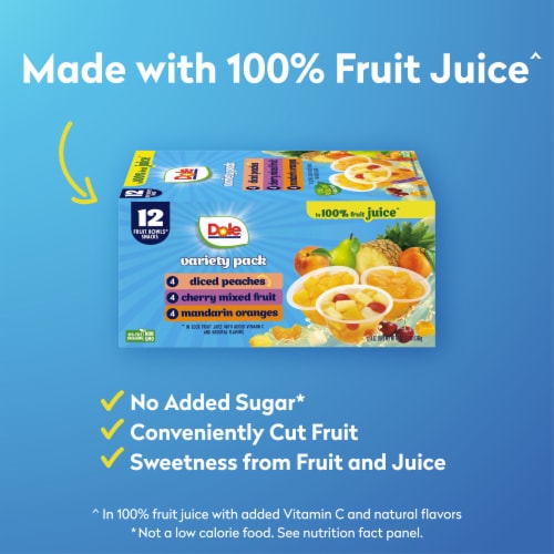 Dole® Fruit Bowls® in 100% Juice Cups Variety Pack Perspective: left