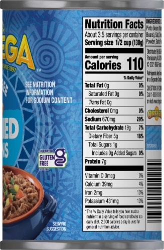 Ortega Fat Free Refried Beans Perspective: left