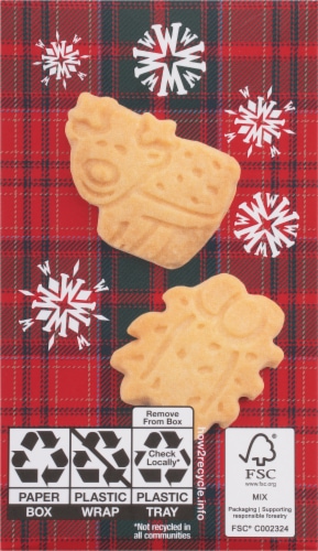 Walker's® Mini Shortbread Festive Shapes 3D Gift Box Perspective: left