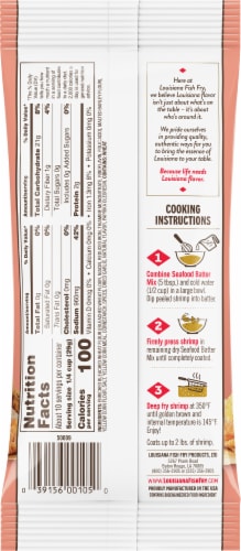 Louisiana Fish Fry Products Seasoned Seafood Shrimp Fry Batter Mix Perspective: left
