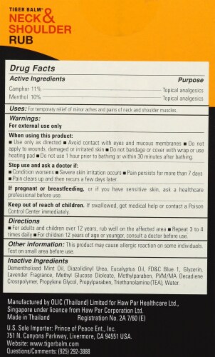 Tiger Balm® Neck and Shoulder Rub Pain Relieving Cream Perspective: left