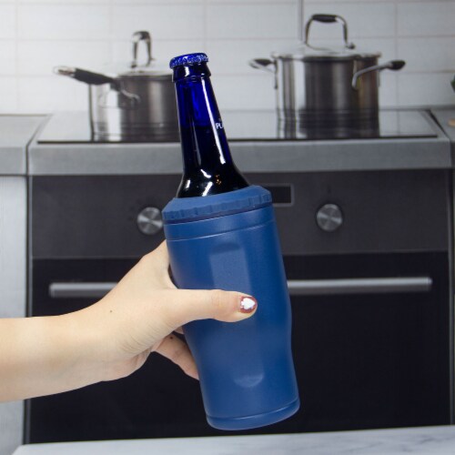 Grand Fusion 4 in 1 Icy Bev Kooler 12 oz Stainless Steel Powder Blue Coat Perspective: left