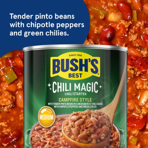 4 CANS Bush's Chili Magic Chili Starter Campfire Recipe Medium 16 oz Can  Base – JT Outfitters