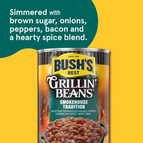Bush's Smokehouse Tradition Grillin' Beans 22 oz Perspective: left
