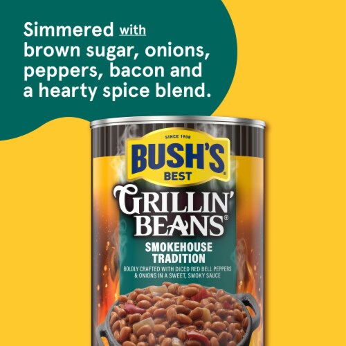 Bush's Smokehouse Tradition Grillin' Beans 22 oz Perspective: left