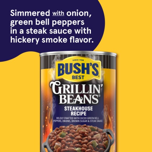 Bush's Steakhouse Recipe Grillin' Beans 22 oz Perspective: left