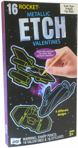 Mello Smello Rocket Metallic Etch Valentines Perspective: left