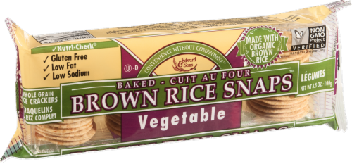 Edward & Sons Brown Rice Snaps Vegetable Flavor Perspective: left