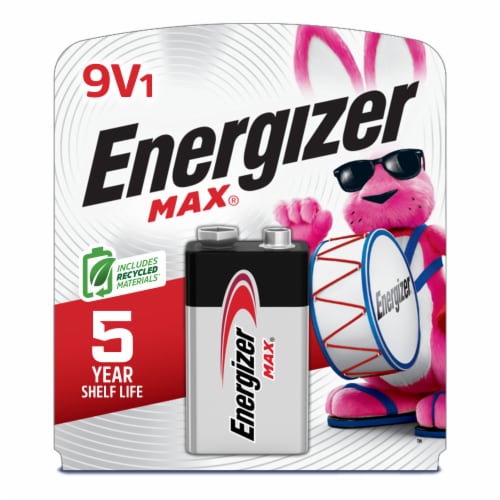 Energizer Max Alkaline 9V Battery - 1 Pack Perspective: left