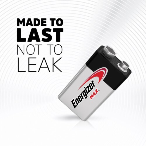 Energizer Max Alkaline 9V Battery Perspective: left
