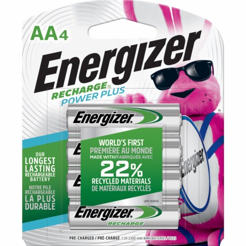 Energizer Power Plus Rechargeable AA Batteries Perspective: left
