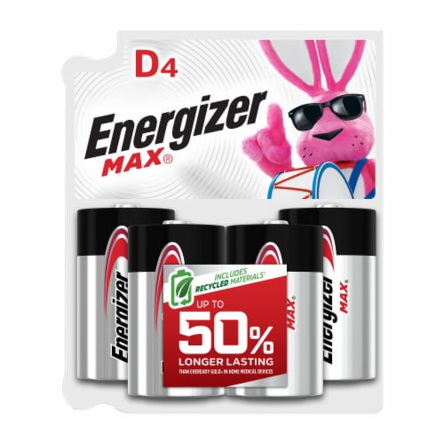 Energizer Max Alkaline D Batteries - 4 Pack Perspective: left