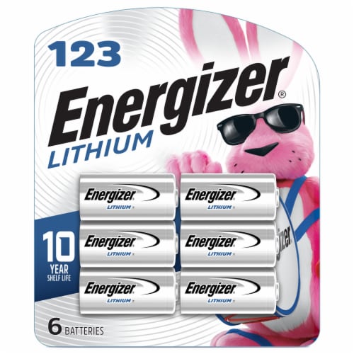 Energizer Photo Lithium 123 Batteries - 6 Pack Perspective: left