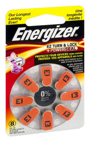 Energizer® EZ Turn and Lock Hearing Aid Batteries - Size 13 Perspective: left