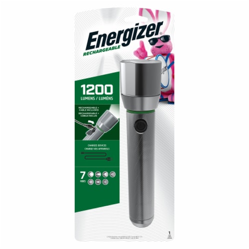 Energizer 1200 Lumens Rechargeable Metal LED Flashlight Perspective: left