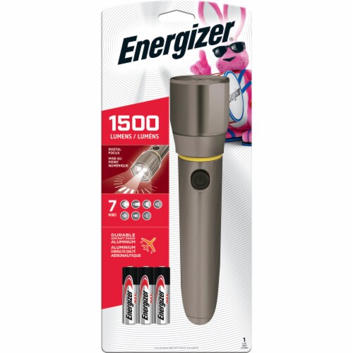 Energizer 1500 Lumens Battery Powered Metal LED Flashlight Perspective: left