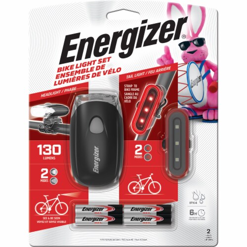 Energizer 130 Lumens Battery Powered Bike Light Set Perspective: left