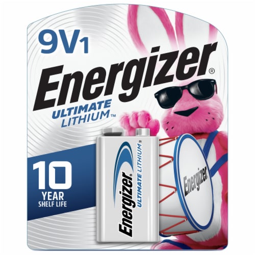 Energizer Lithium 9V Batteries 1 Pack, Lithium 9 Volt Batteries Perspective: left