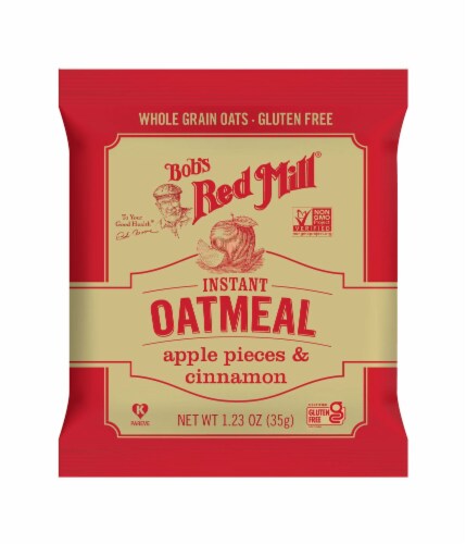 Bob's Red Mill® Gluten Free Apple Pieces & Cinnamon Instant Oatmeal Packets Perspective: left