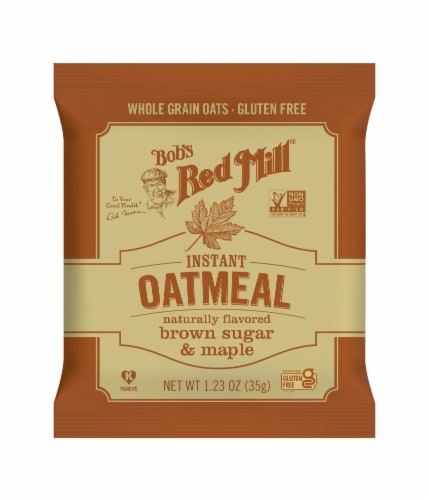 Bob's Red Mill Gluten Free Brown Sugar Maple Instant Oatmeal Packets Perspective: left