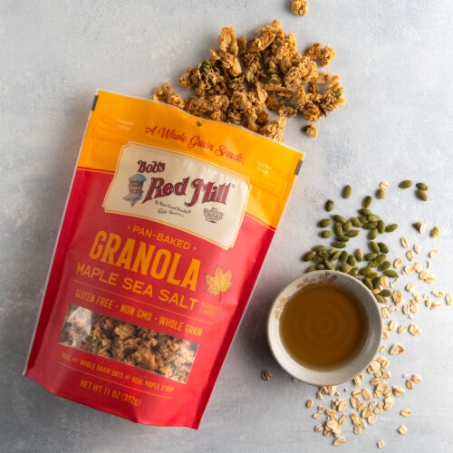 Bob's Red Mill Gluten Free Homestyle Maple Sea Salt Granola Perspective: left