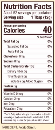 Bob's Red Mill Unmodified Premium Quality Potato Starch Perspective: left