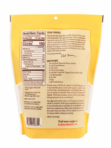 Bob's Red Mill Gluten Free Organic Brown Rice Flour Perspective: left
