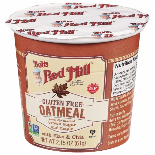 Bob's Red Mill Gluten Free Brown Sugar & Maple Oatmeal Cup Perspective: left