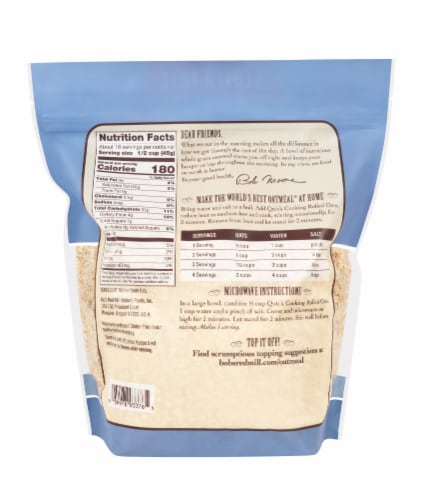 Bob's Red Mill Gluten Free Quick Cooking Rolled Oats - 28 oz Perspective: left