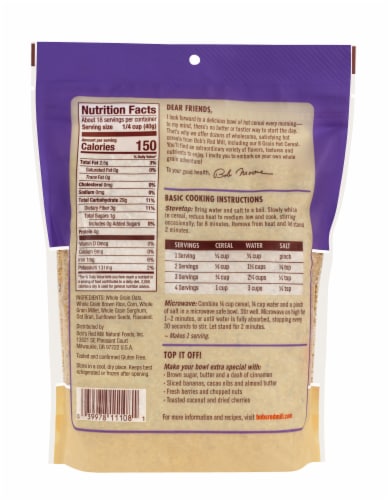 Bob's Red Mill Gluten Free 8 Grain Hot Cereal Perspective: left