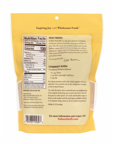 Bob's Red Mill Gluten Free Teff Flour Perspective: left