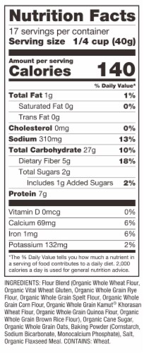Bob's Red Mill Organic 7 Grain Whole Grain Pancake & Waffle Mix Perspective: left