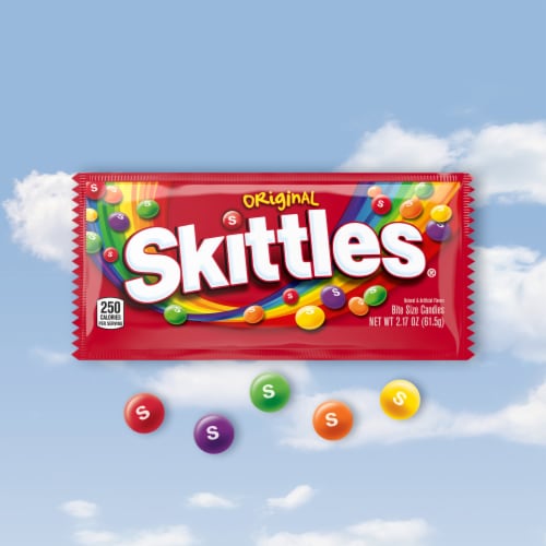 Skittles Original Chewy Candy Full Size Bag Perspective: left