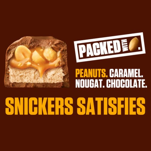 Snickers Original Milk Chocolate Candy Share Size Bar Perspective: left