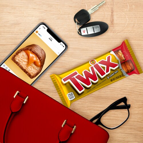 TWIX Caramel Cookie Milk Chocolate Candy Full Size Bars Perspective: left