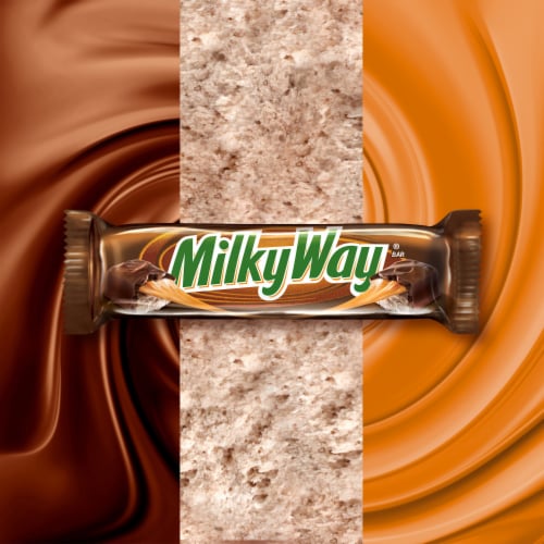 Milky Way Milk Chocolate Candy Bar Full Size Bar Perspective: left