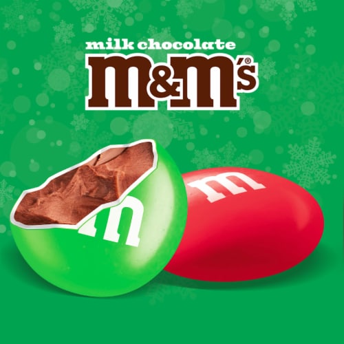M&M'S Milk Chocolate Christmas Candy Cane Tube Perspective: left