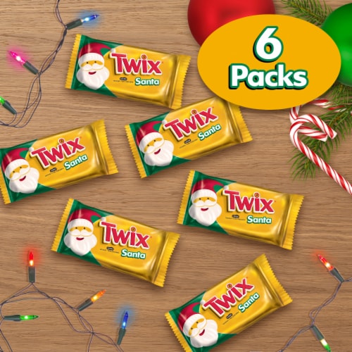 Twix Caramel Singles Size Cookie Bar Christmas Candy Santas Bars Pack Perspective: left